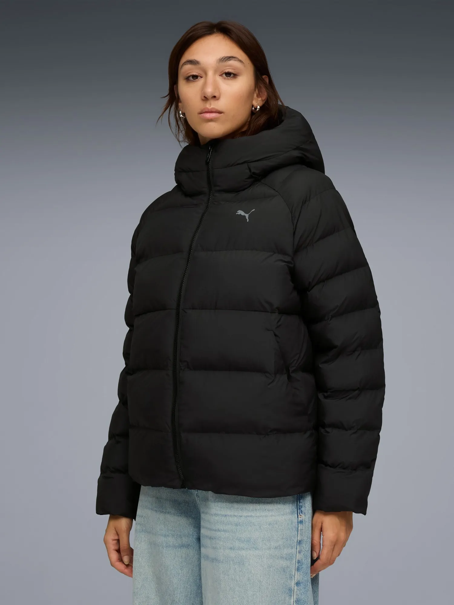 レディース　ウェアM Куртка женская Puma Mono Hooded Jacket черная 68838501 купить в