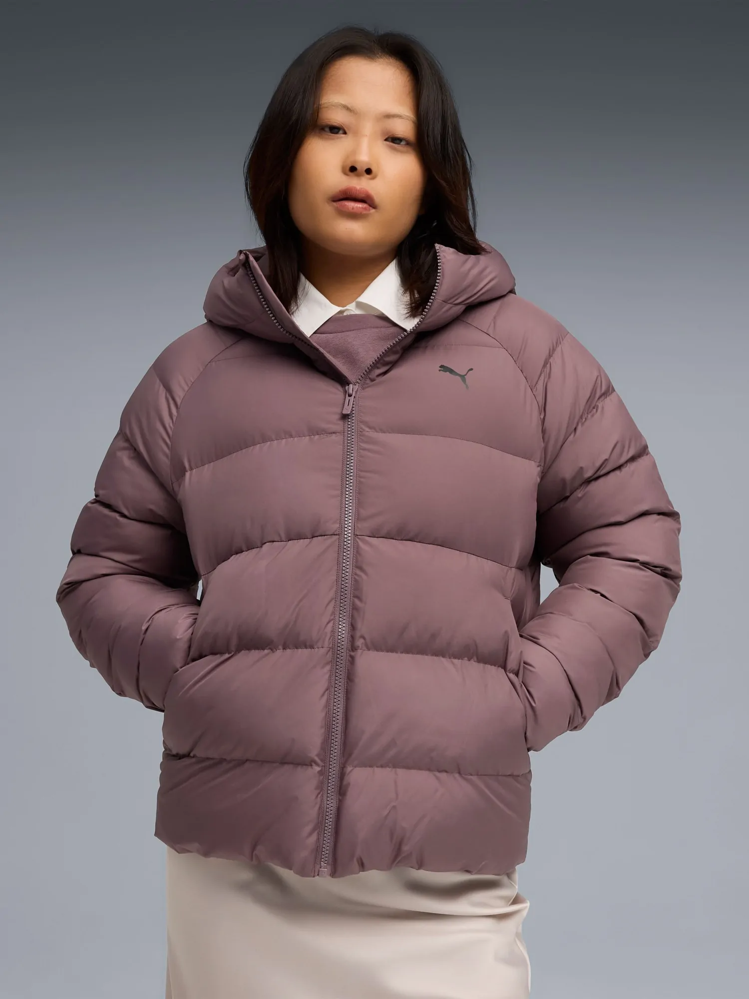 Куртка женская Puma Mono Hooded Jacket фиолетовая 68838588 купить