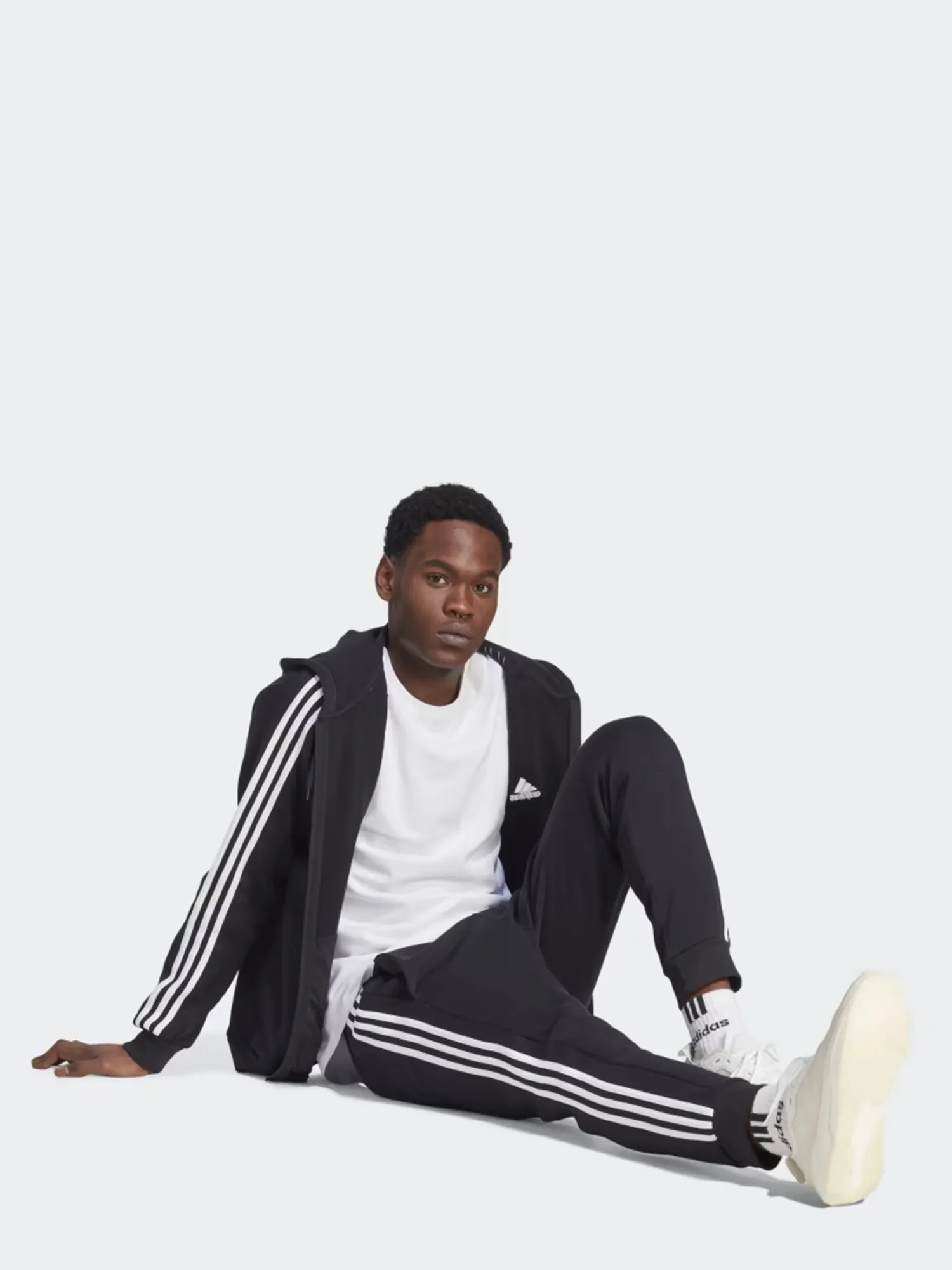 Толстовка чоловіча Adidas M 3S FL FZ HD чорна IB4029 купити в
