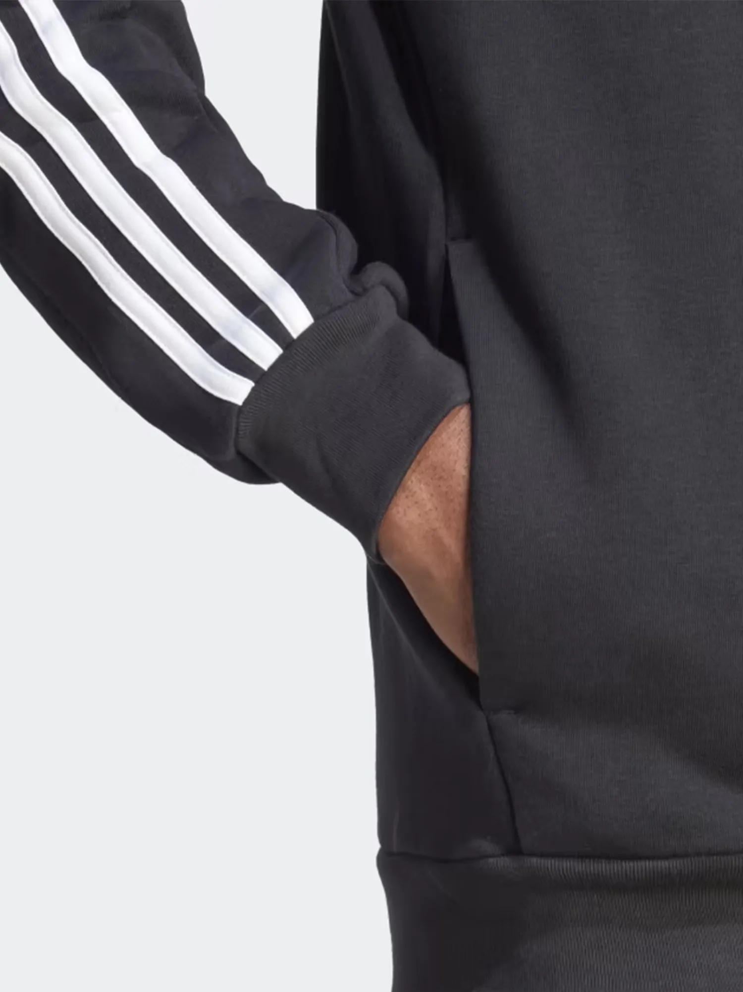 Толстовка чоловіча Adidas M 3S FL FZ HD чорна IB4029 купити в