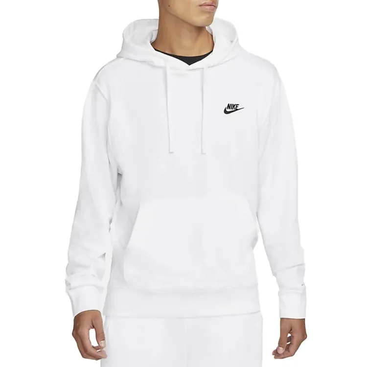 Толстовка мужская Nike M NSW CLUB HOODIE PO FT белая CZ7857-100