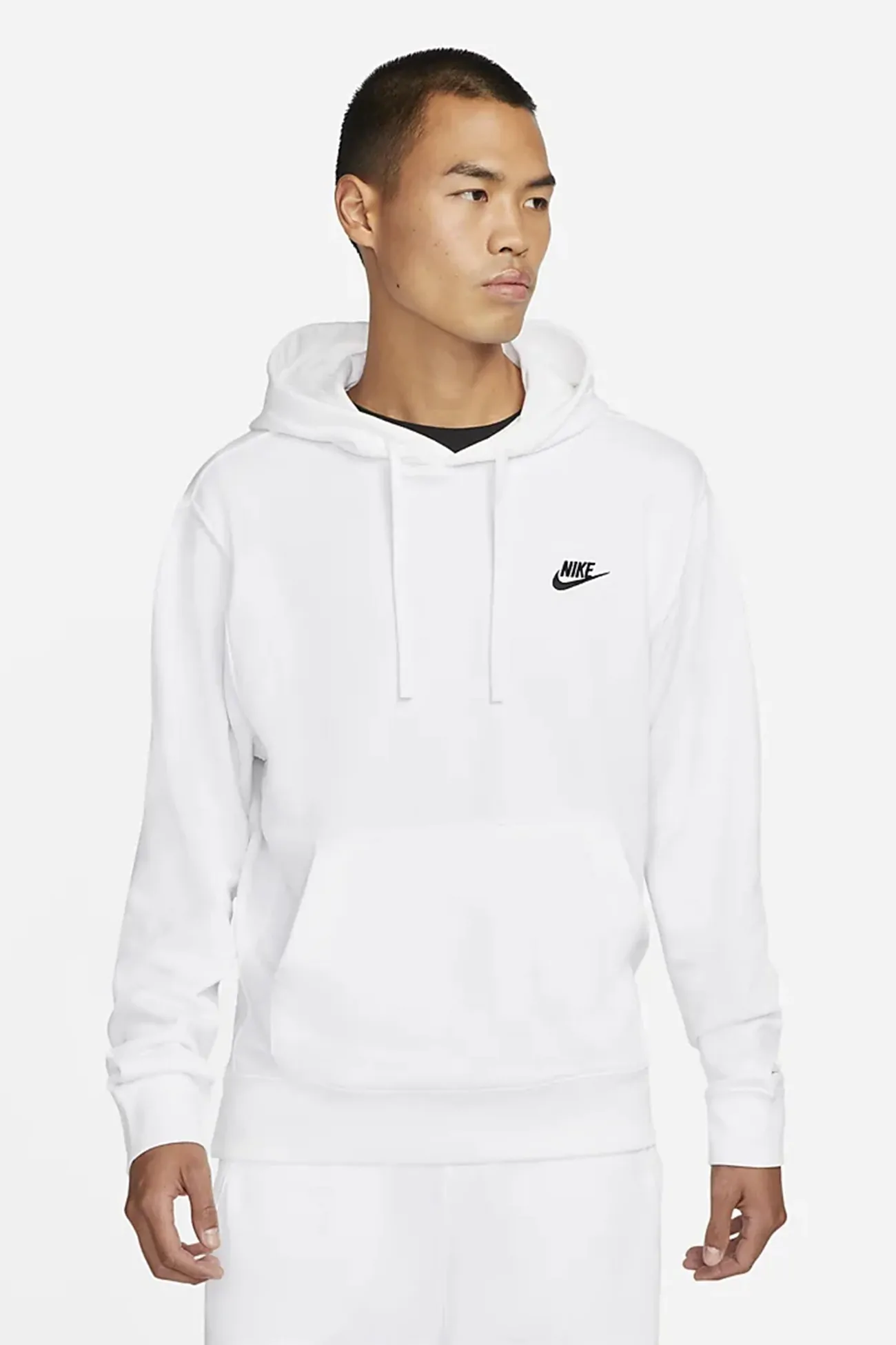 Толстовка мужская Nike M NSW CLUB HOODIE PO FT белая CZ7857-100