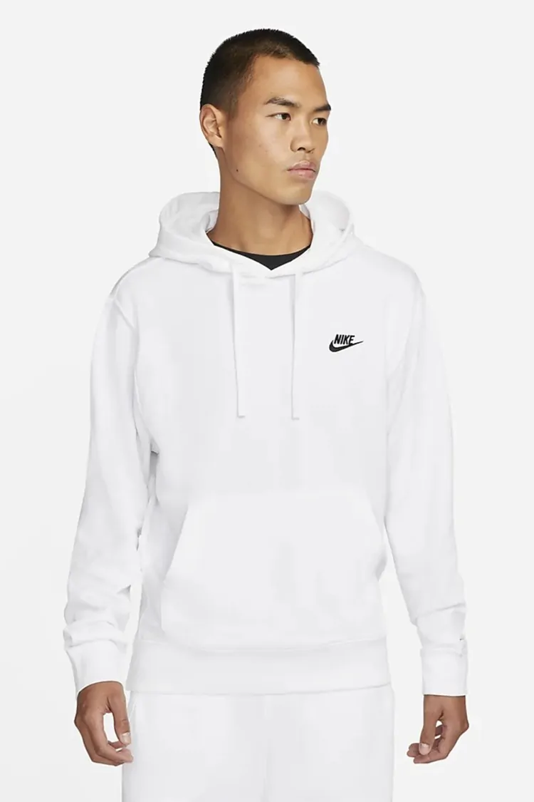 Толстовка чоловіча Nike M NSW CLUB HOODIE PO FT біла CZ7857-100