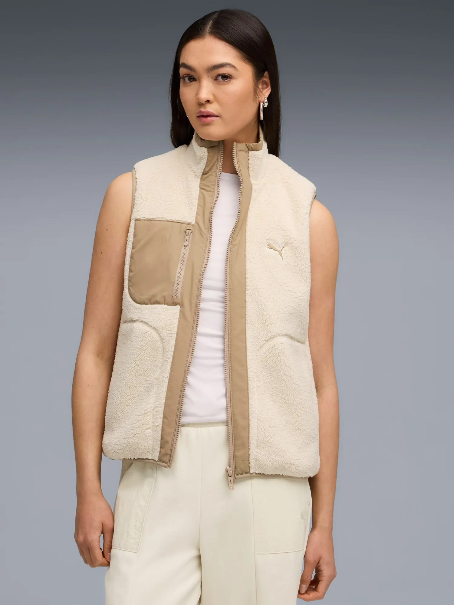 APEE VELOUR VEST LADIES　Mサイズ2枚セット Жилет женский Puma Reversible Sherpa Vest бежевый 68838887 купить