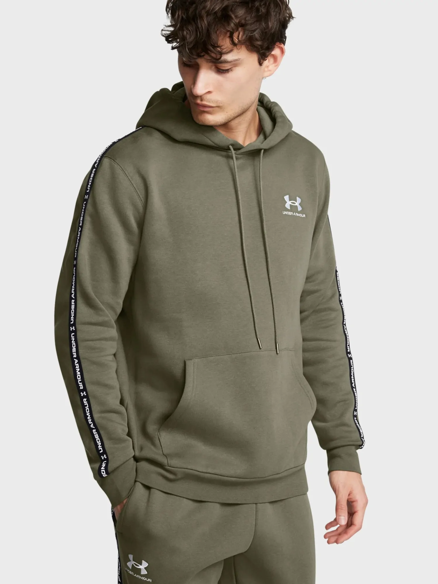 Толстовка мужская Under Armour UA Icon Fleece HD Taping оливковая