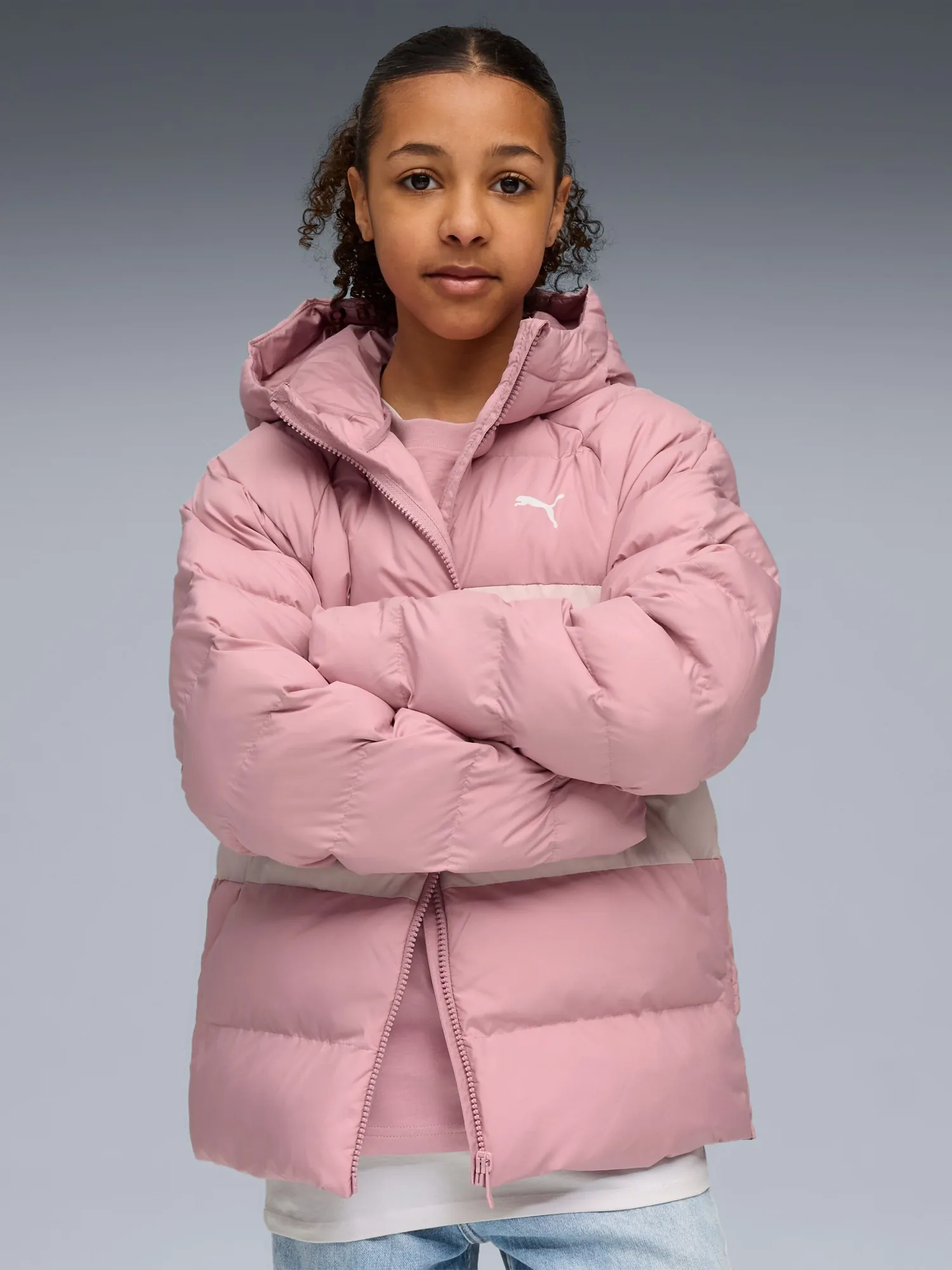 BLAMINKジャンパー38ピンク Куртка детская Puma Synthetic Hooded Puffer Jckt розовая 68840465