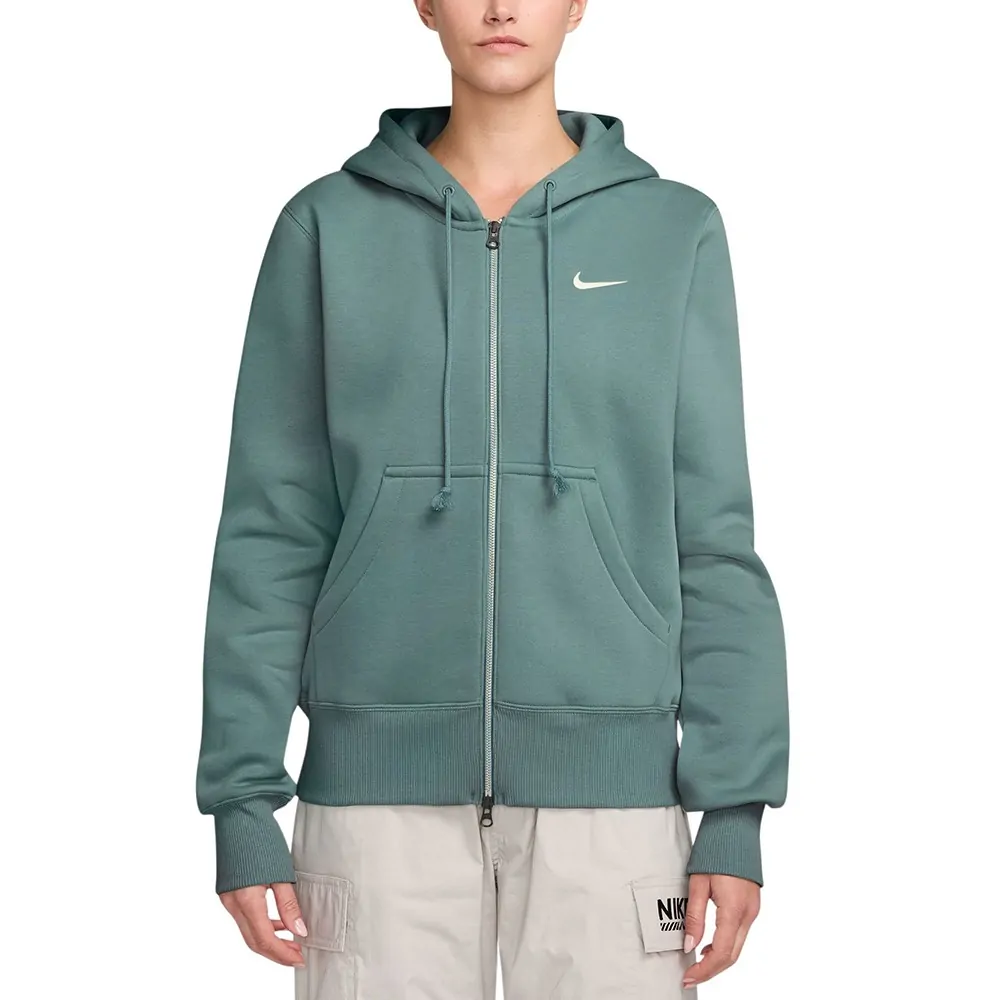 Толстовка женская Nike W NSW PHNX FLC STD FZ HDY бирюзовая HJ0995