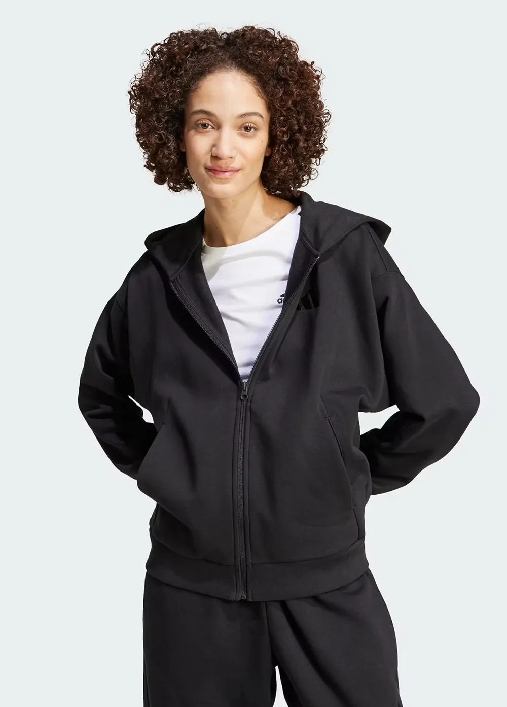 Толстовка жіноча Adidas W ALL SZN FZ HD чорна IX3809 купити в