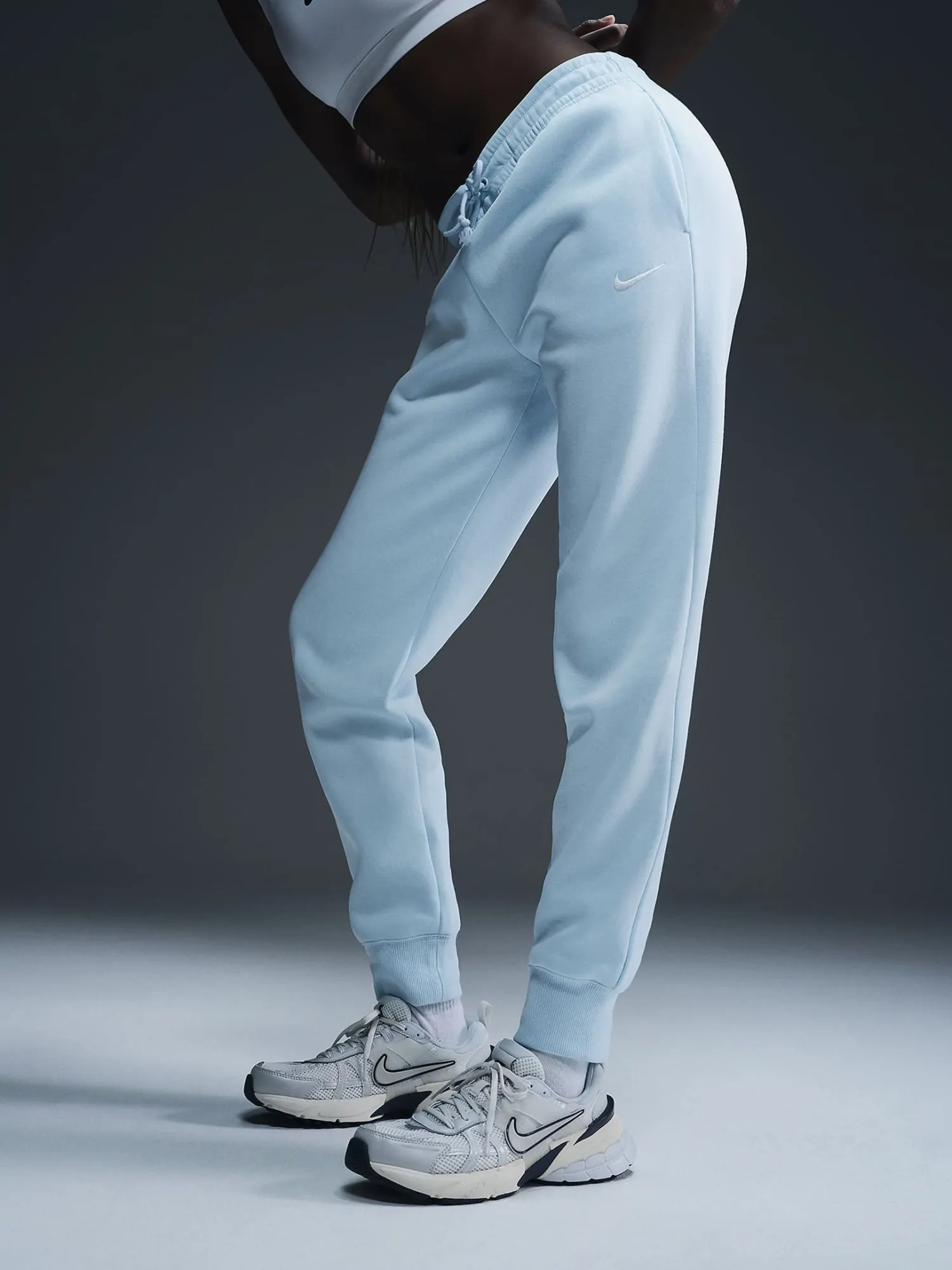 Брюки женские Nike W NSW PHNX FLC MR PANT STD голубые FZ7626-474