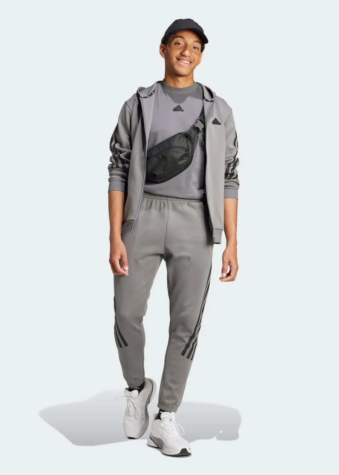 Толстовка мужская Adidas M FI 3S FZ графитовая IW8529 купить в