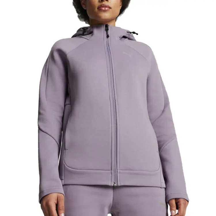Puma フード付き薄紫ジャケット Толстовка женская Puma EVOSTRIPE Full-Zip Hoodie фиолетовая