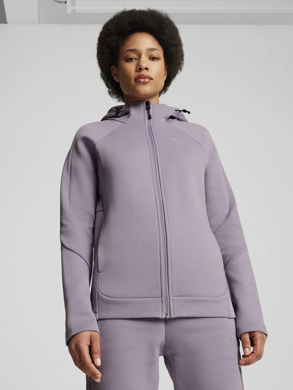 Толстовка женская Puma EVOSTRIPE Full-Zip Hoodie фиолетовая