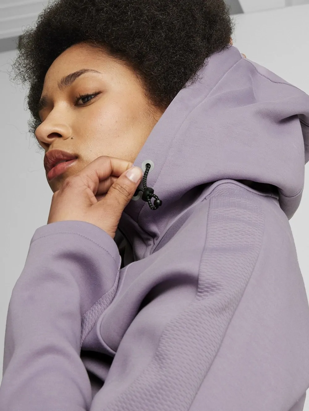Толстовка женская Puma EVOSTRIPE Full-Zip Hoodie фиолетовая