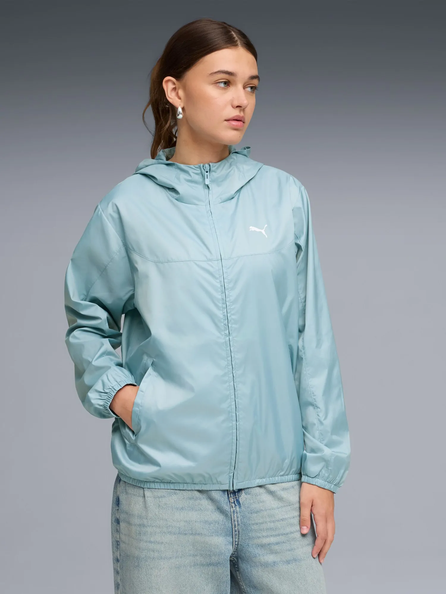 Ветровка женская Puma Ess Regular Windbreaker голубая 68513378