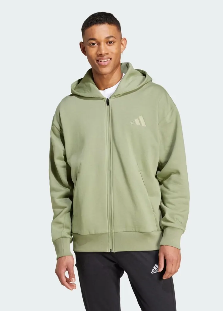 Толстовка мужская Adidas M A SZN FL FZ оливковая IY4161 купить в