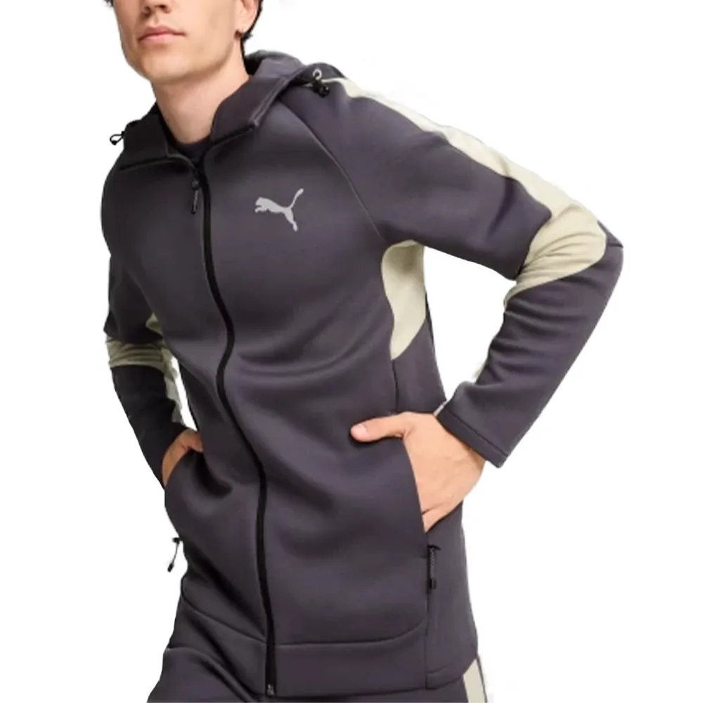 Толстовка чоловіча Puma EVOSTRIPE Full-Zip Hoodie DK сіра 68170069
