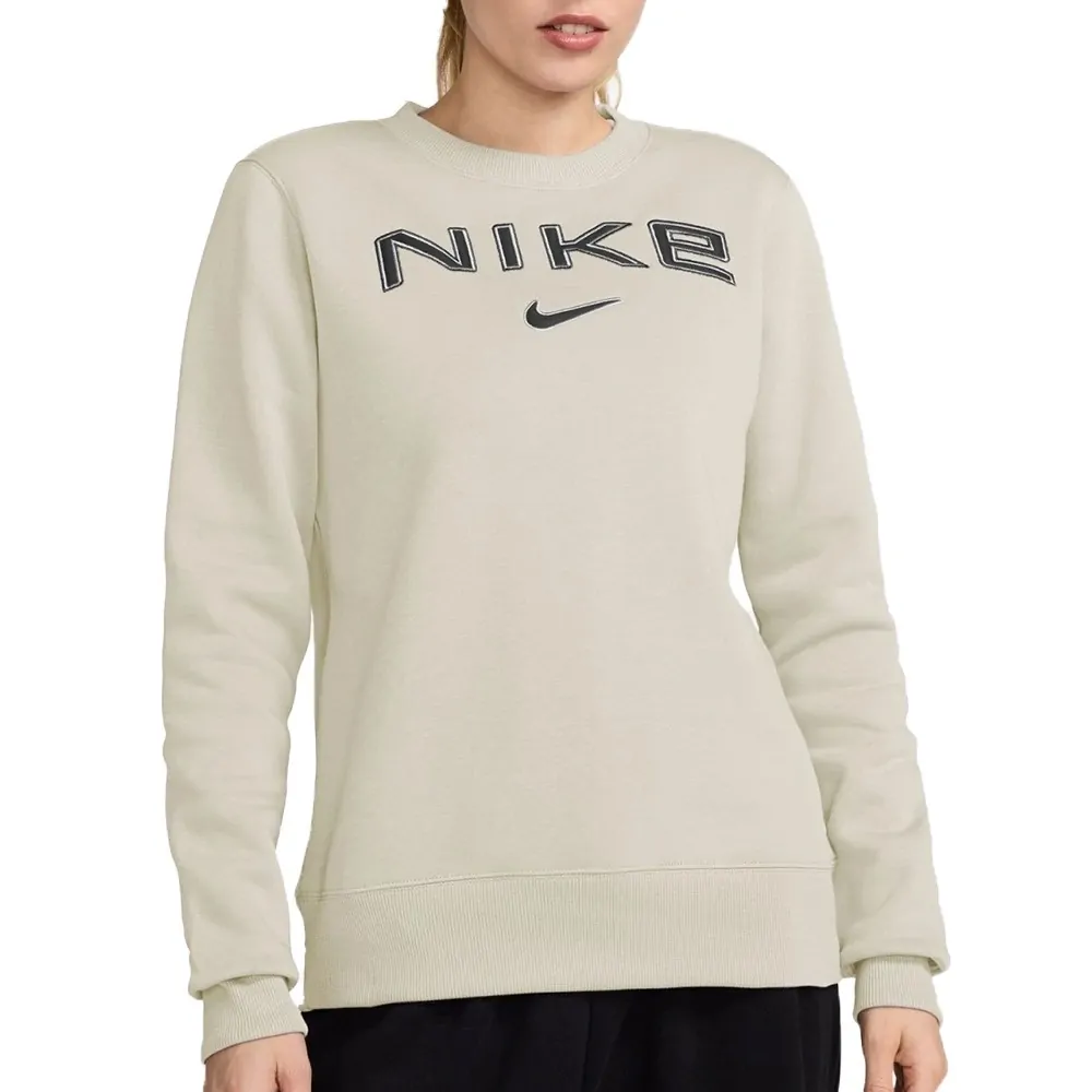 Толстовка женская Nike W NSW PHNX FLC STD LOGO CREW бежевая HM9754