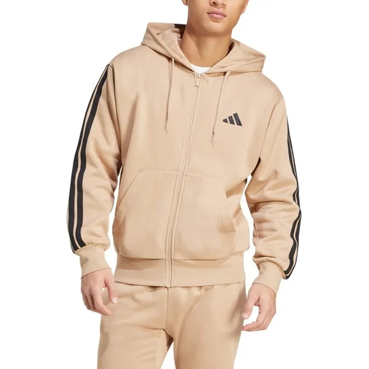 Толстовка мужская Adidas M 3S FL FZ HD бежевая JX0745 купить в