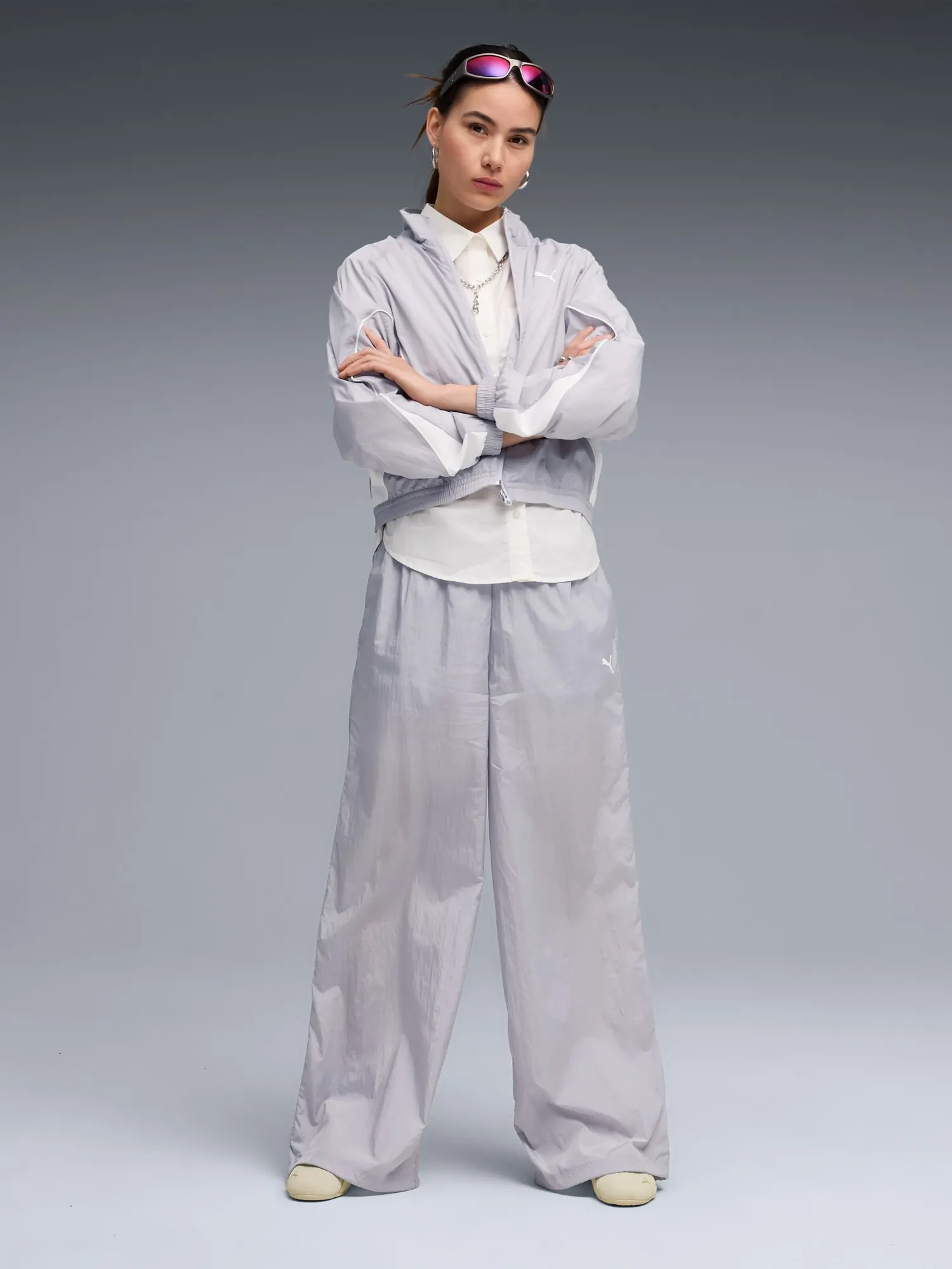 Брюки женские Puma SPORT Relaxed Woven Pants op сиреневые 69186582