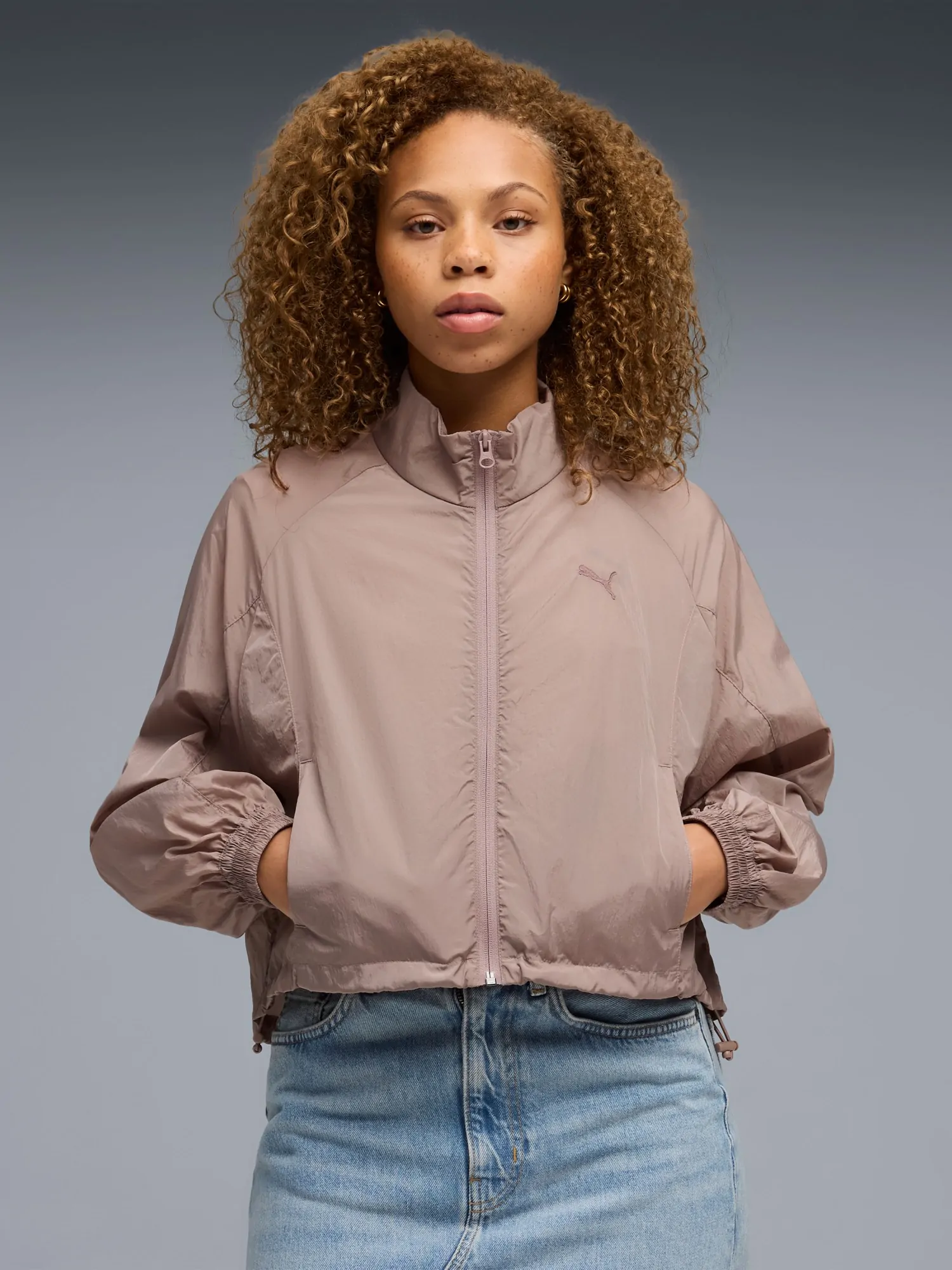 Ветровка женская Puma HER Relaxed Full-Zip Woven Jacket мокко