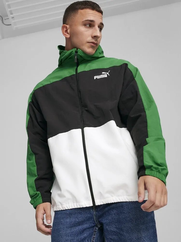 Ветровка мужская Puma Hooded Windbreaker зеленая 67538786 купить в