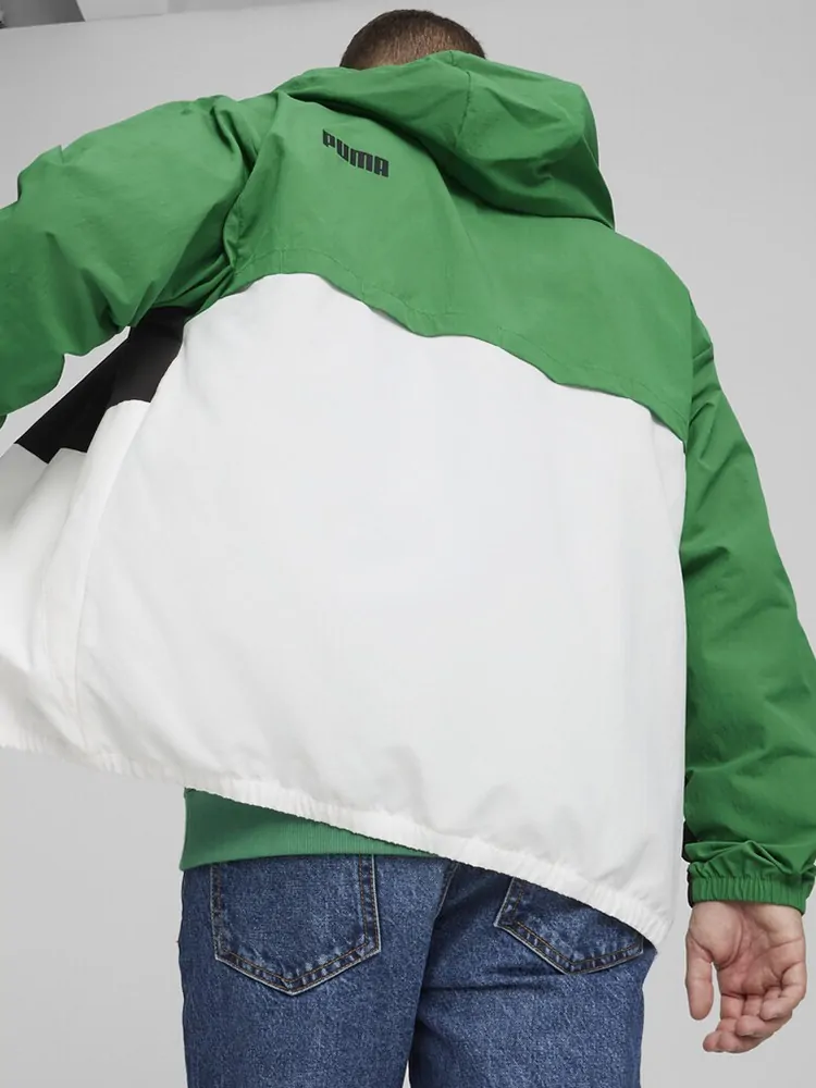Ветровка мужская Puma Hooded Windbreaker зеленая 67538786 купить в