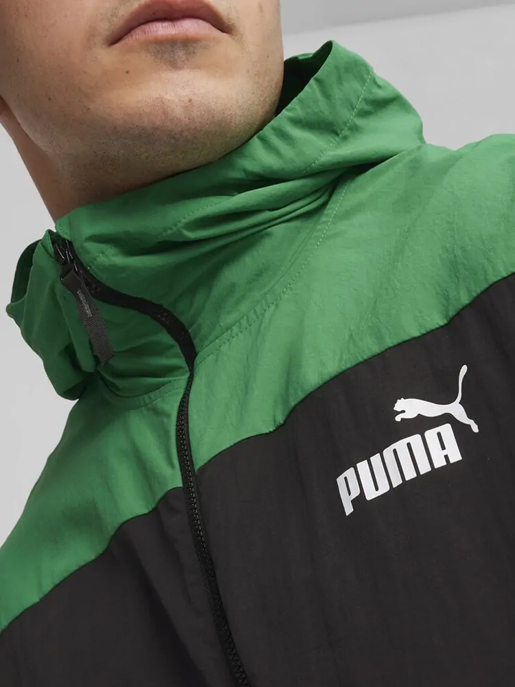 Ветровка мужская Puma Hooded Windbreaker зеленая 67538786 купить в