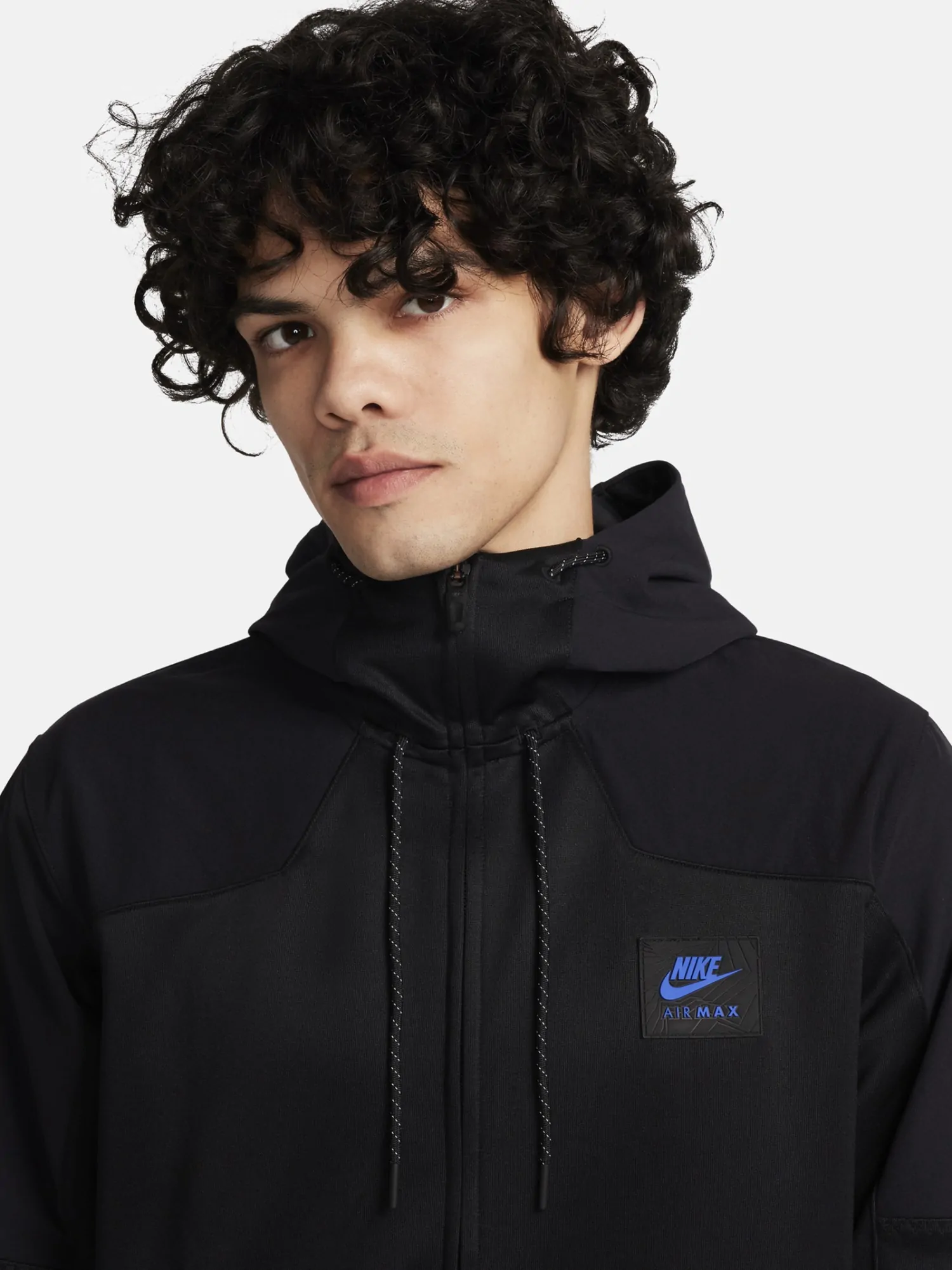 Толстовка мужская Nike M NSW AIR MAX PK FZ HOODIE черная FV5443