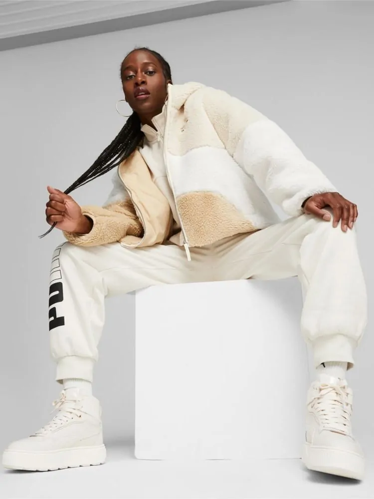 プーカ　Pu'ca Куртка женская Puma Big Cat Hooded Sherpa Jacket бежевая