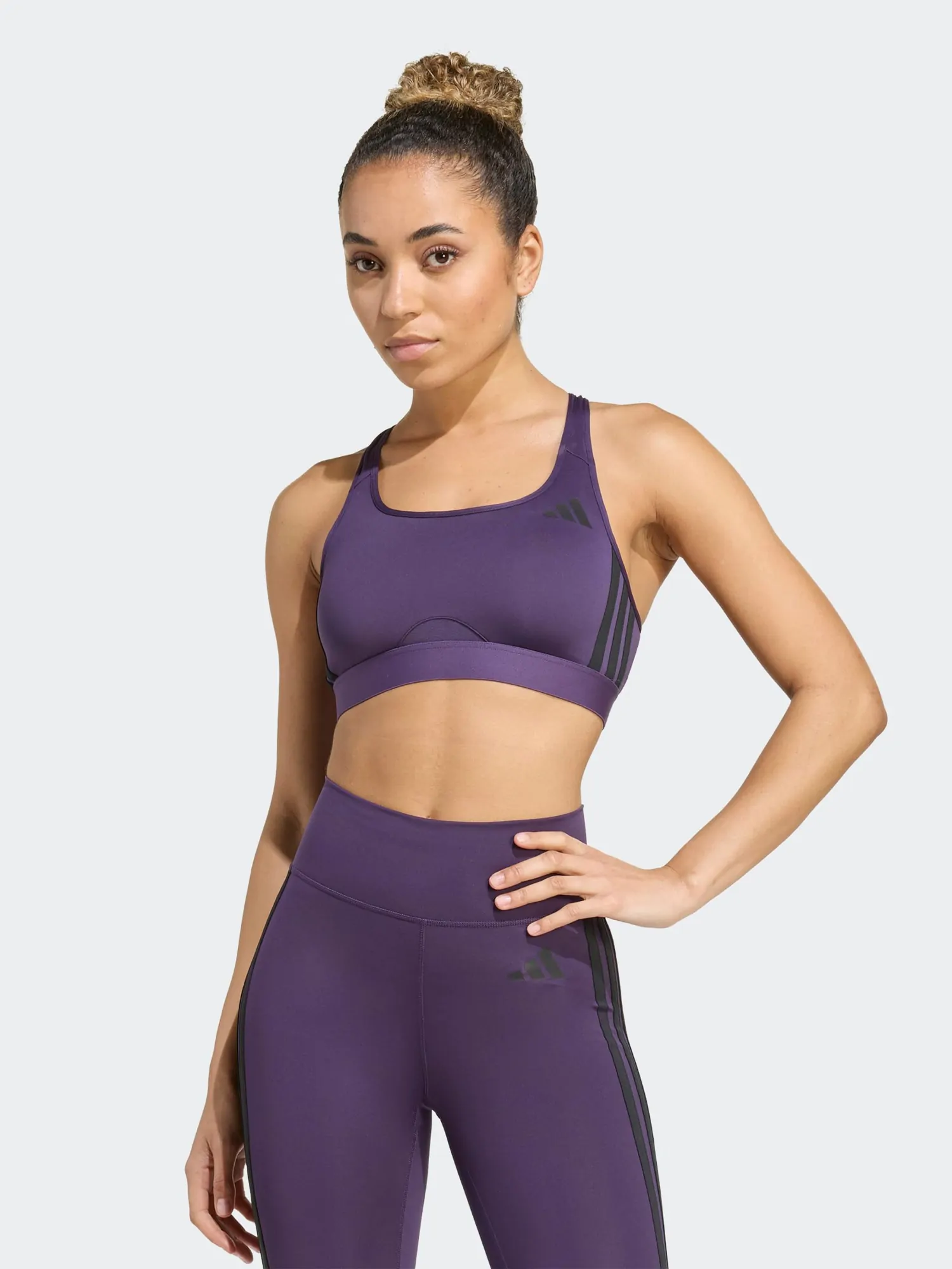 Бра женский Adidas PWRCT MS 3S BRA фиолетовый JY2120 купить в