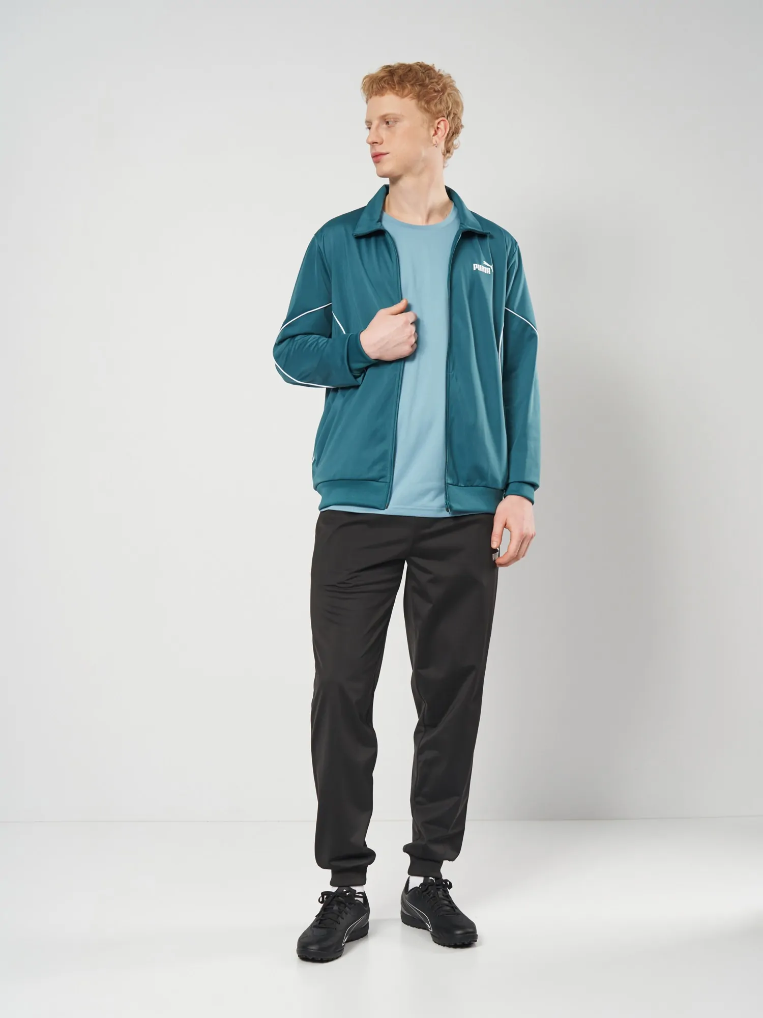 Костюм мужской Puma Poly Piping Suit зеленый 69176541 купить в