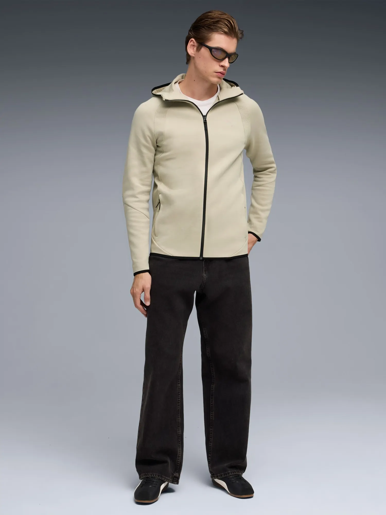 Толстовка мужская Puma EVOSTRIPE FZ Hoodie DK оливковая 69219061