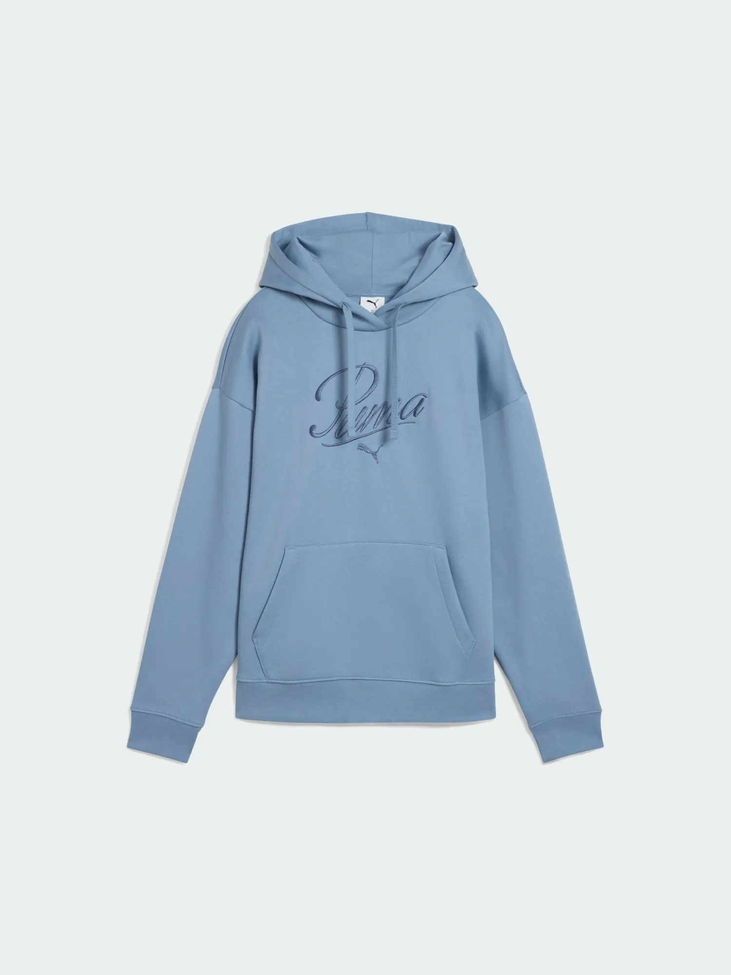 Толстовка жіноча Puma ESS SCRIPT Comfort Hoodie FL блакитна