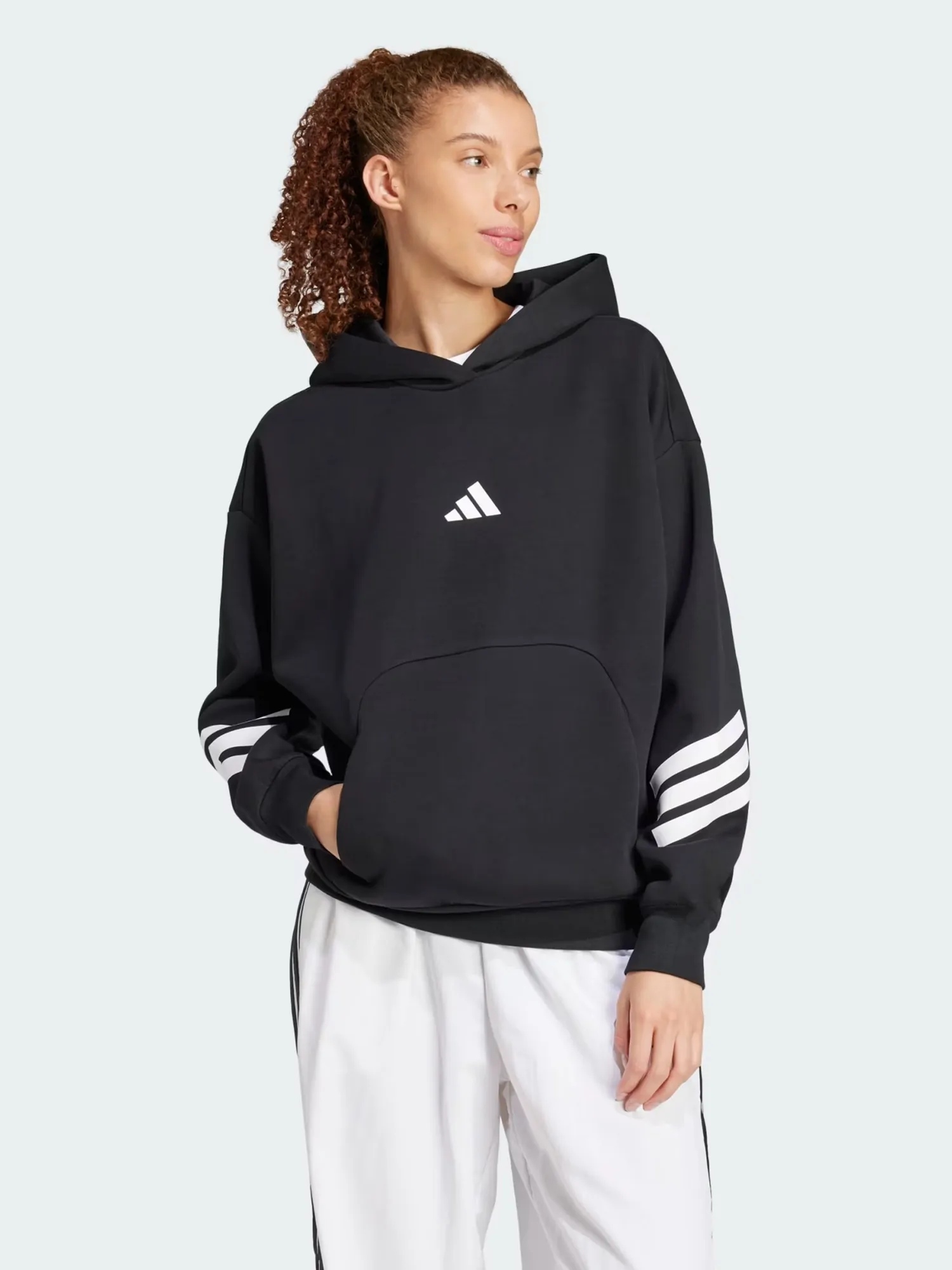 Толстовка женская Adidas W FI 3S OH HD черная JC5426 купить в