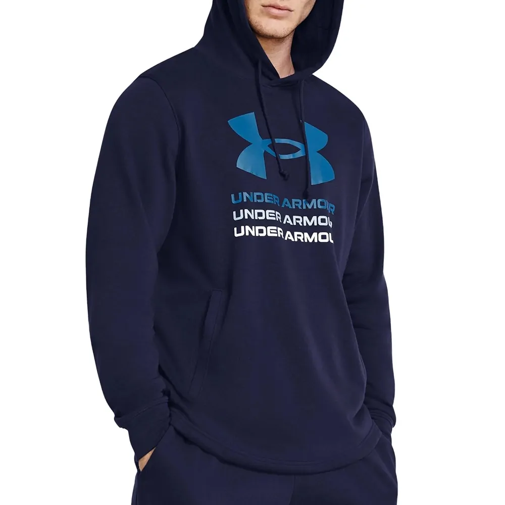 Толстовка мужская Under Armour UA Rival Terry Graphic Hood синяя