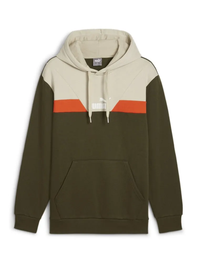 Толстовка чоловіча Puma PUMA POWER Colorblock Hoodie FL оливкова