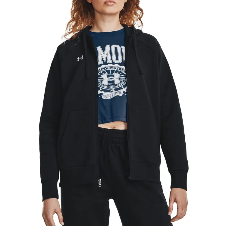 Толстовка женская Under Armour UA Rival Fleece FZ Hoodie черная