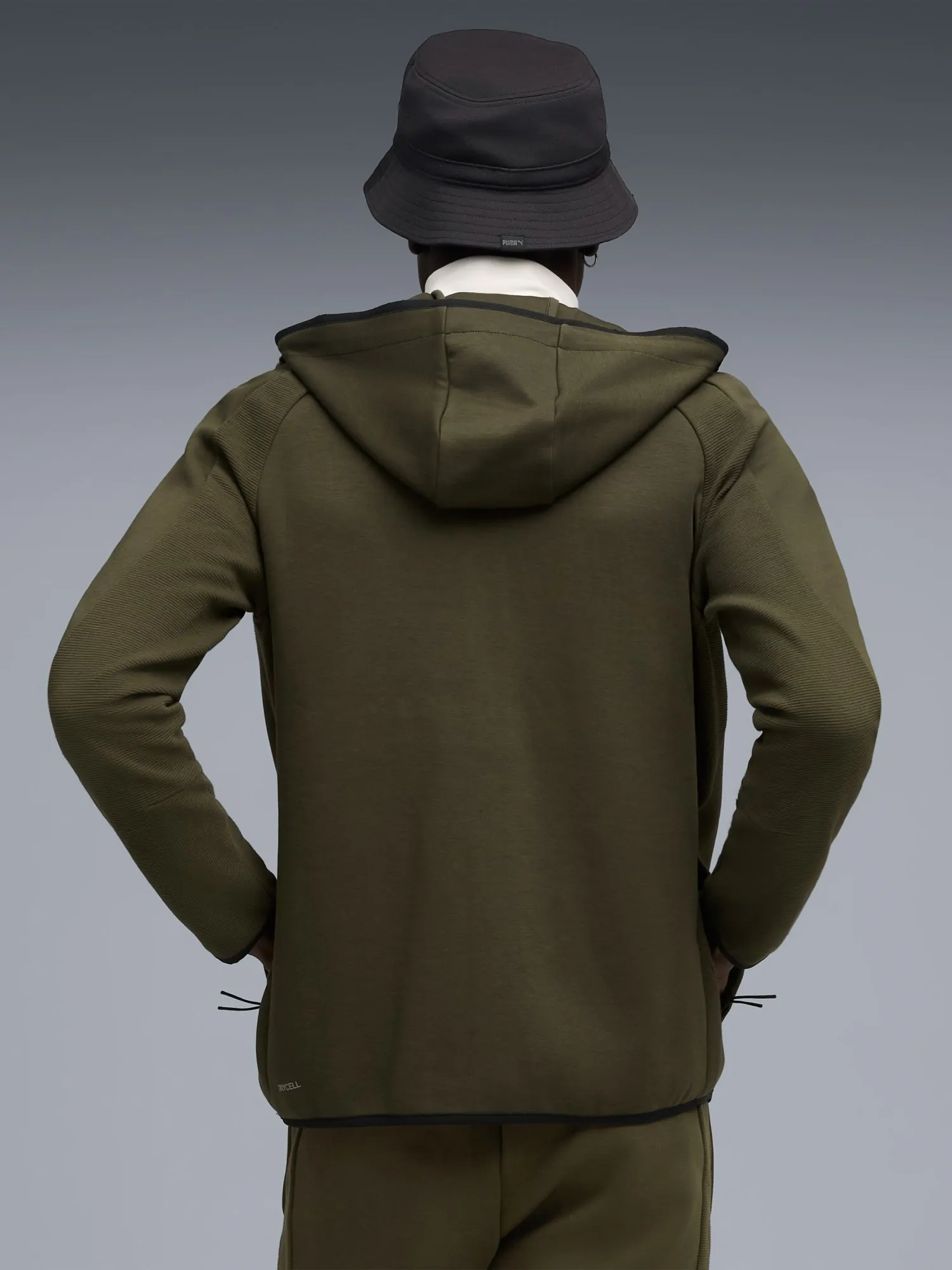 Толстовка мужская Puma EVOSTRIPE FZ Hoodie DK хаки 68823170 купить