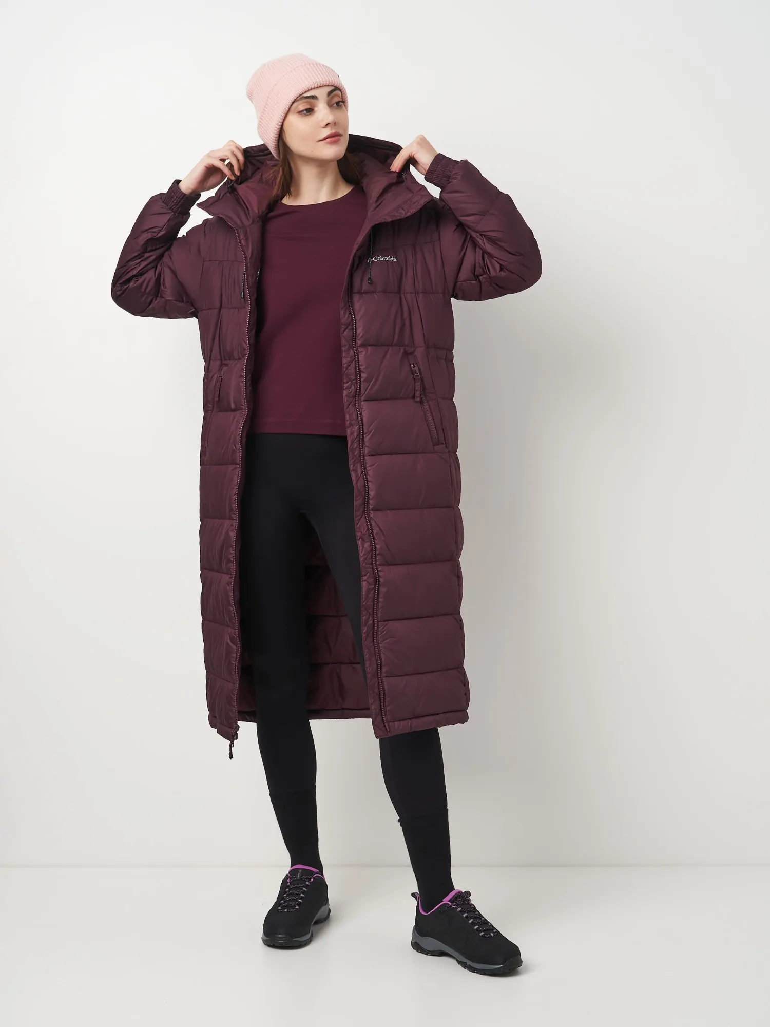 Куртка женская Columbia Pike Lake™ II Long Jacket бордовая 2051351
