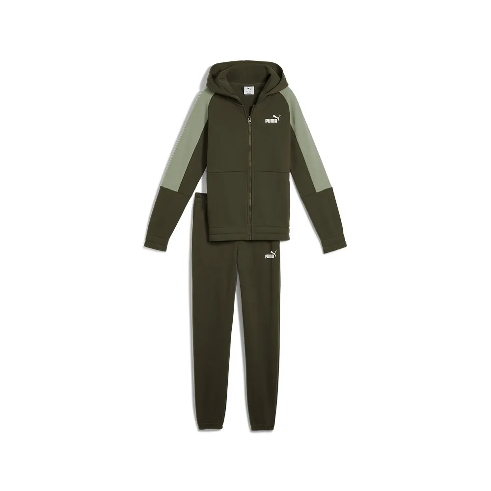 Костюм дитячий Puma ESS BLOCK Hooded Full-Zip Sweat Suit FL хакі