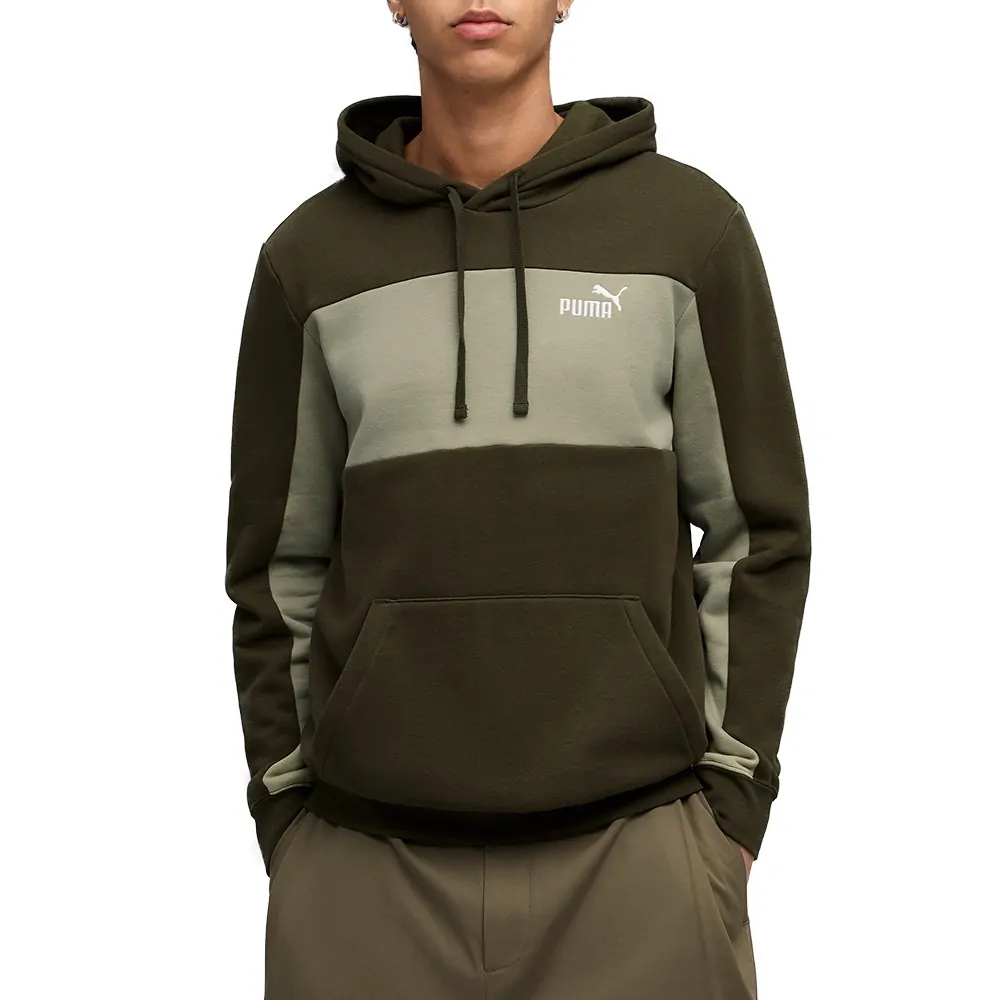 Толстовка чоловіча Puma ESS BLOCK Hoodie FL хакі 68468682 купити в