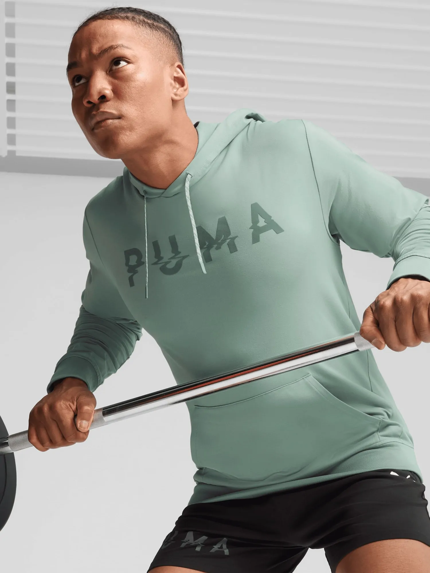 Толстовка мужская Puma CLOUDSPUN BRANDED HOODIE зеленая 52667830