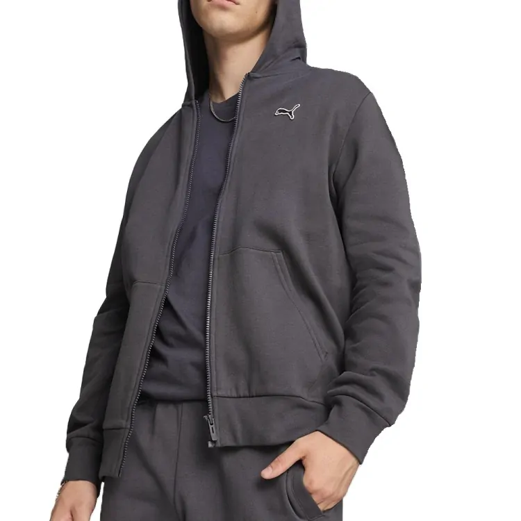 Толстовка мужская Puma BETTER ESSENTIALS Full-Zip Hoodie FL серая