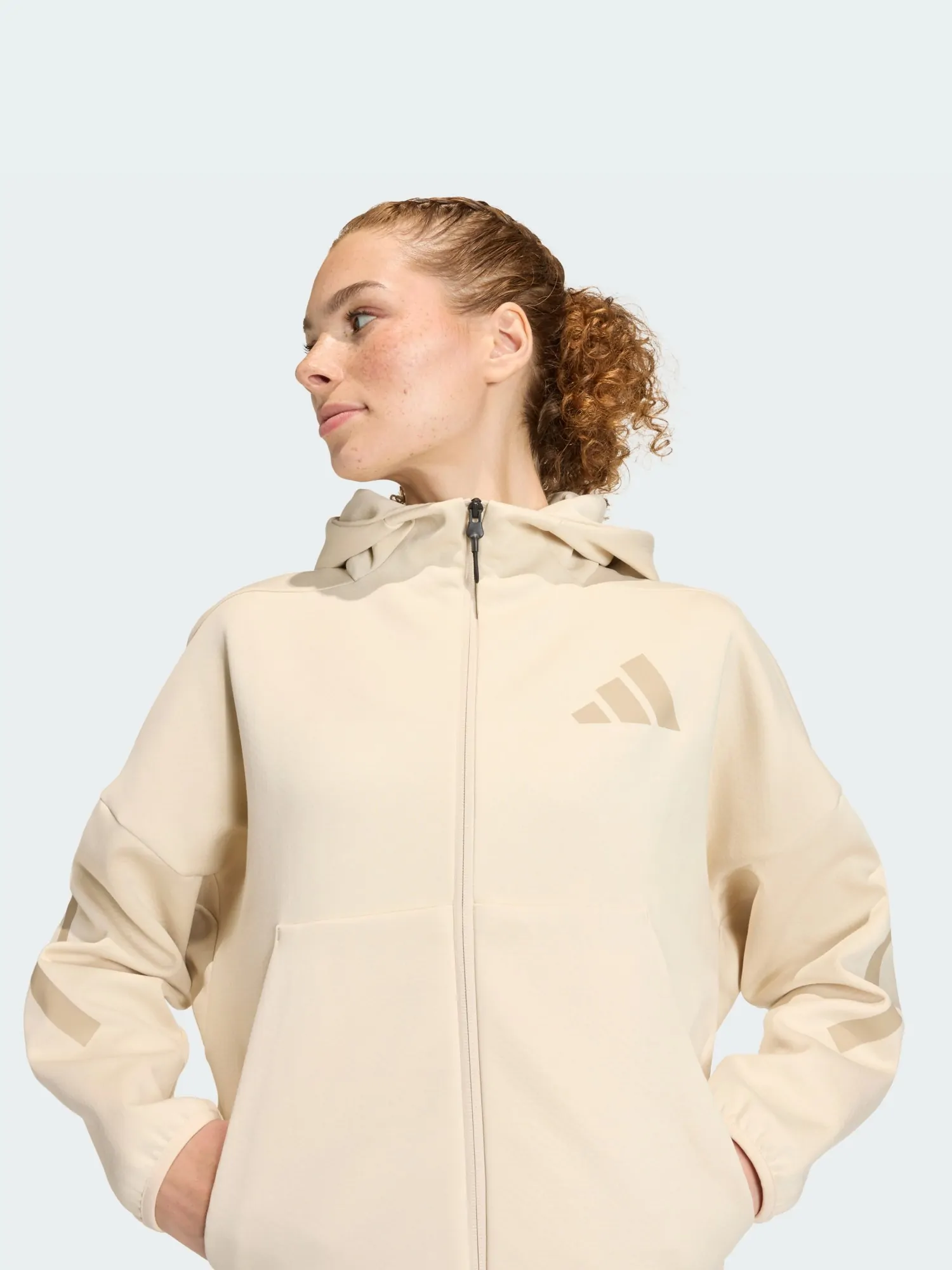 Толстовка женская Adidas W Z.N.E. FZ бежевая KE4746 купить в Киеве