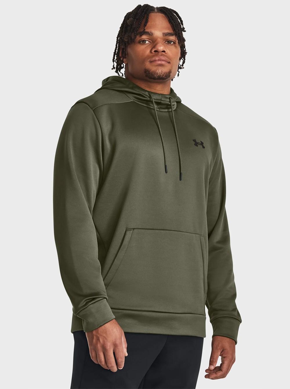 Толстовка мужская Under Armour UA Armour Fleece Hoodie оливковая 1373353-390 изображение 2
