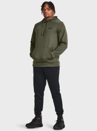 Толстовка чоловіча Under Armour UA Armour Fleece Hoodie оливкова 1373353-390 изображение 3