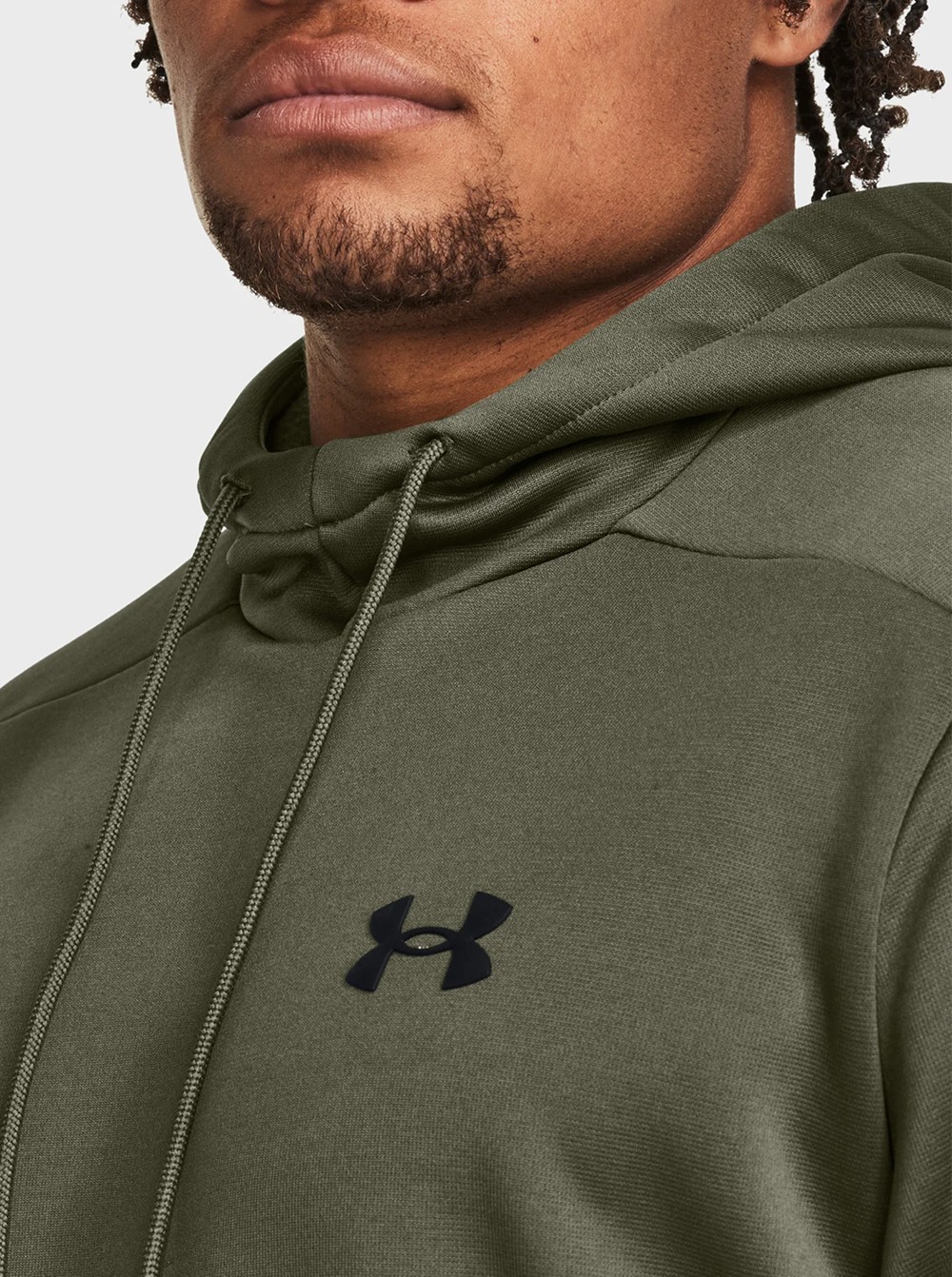 Толстовка мужская Under Armour UA Armour Fleece Hoodie оливковая 1373353-390 изображение 5