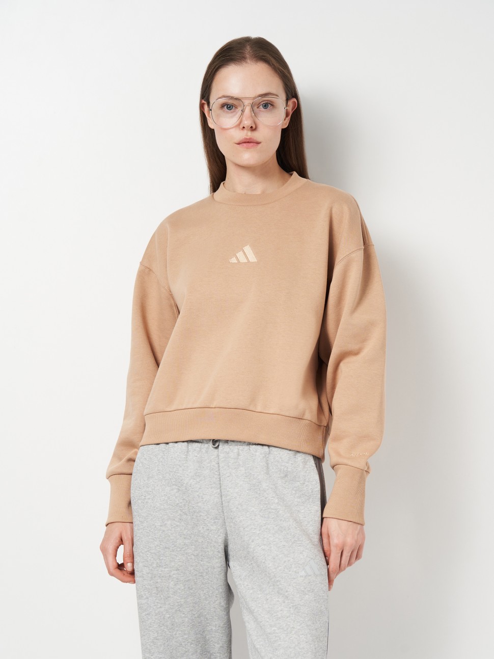 Толстовка жіноча Adidas W ALL SZN SWT бежева JV7256 — фото 2