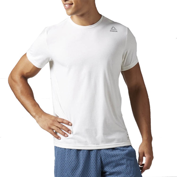 Футболка мужская Reebok LM TEE CHALK белая BJ9648 изображение 1