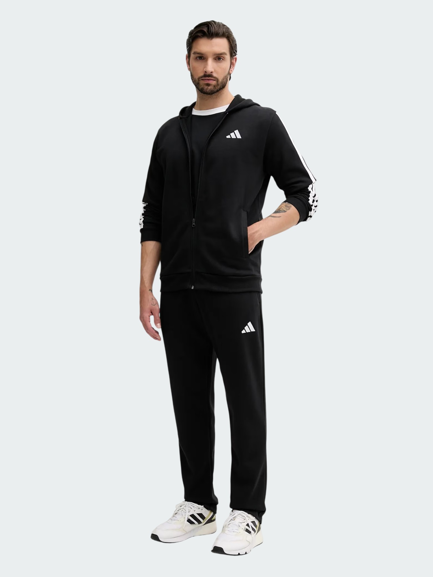 Костюм мужской Adidas M 3S FL HD TS черный JL8599 изображение 2